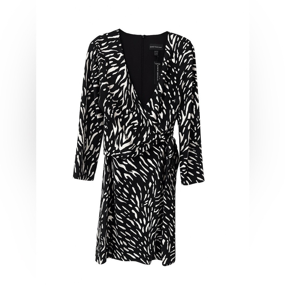 Donna Morgan Black & Ivory Abstract Print Dress – Size 10 – NWT – MSRP $120